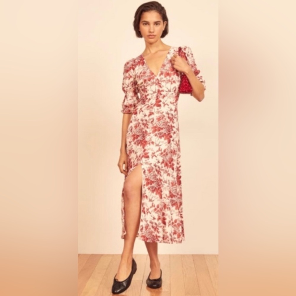 NWT Reformation Larchmont dress toile de jouy 4